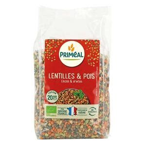 Livraison à domicile Priméal Lentilles Pois bio 500g