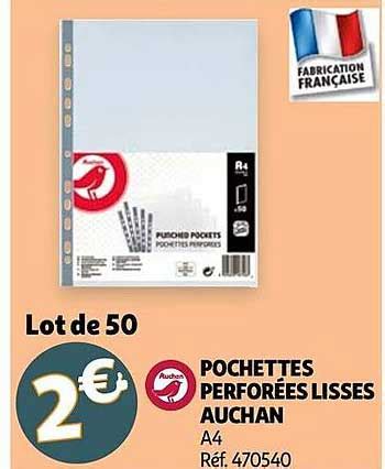 Promo Pochettes Perfor Es Lisses Auchan Chez Auchan Icatalogue Fr