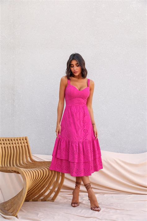 Vestido Midi Nicole Lase Pink Jj Modas