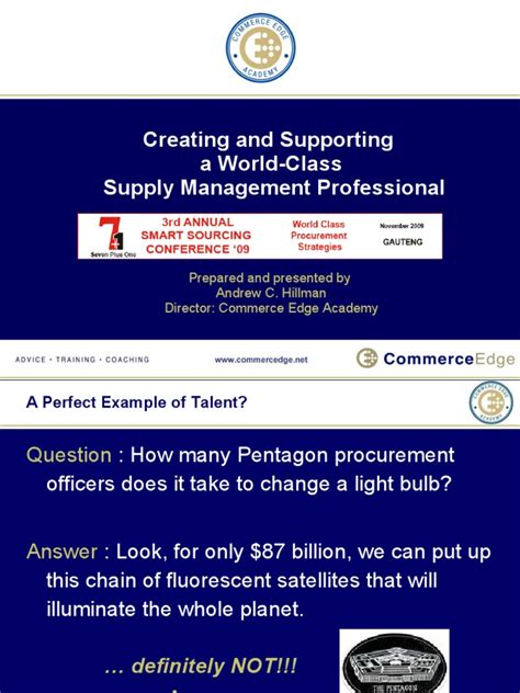 Creating And Supporting A World Class Supply Management Professional Pdf Procurement