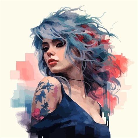 Elegant Digital Drawing With Watercolor Style Illustration Premium AI