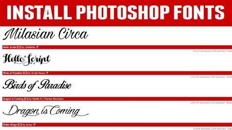 How To Install Fonts In Photoshop Youtube