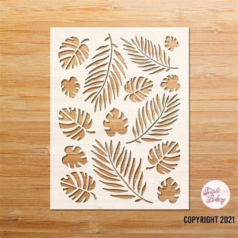 Palm Leaf Stencil Etsy