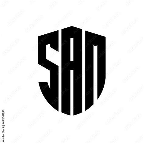 SAM letter logo design. SAM modern letter logo with black background ...