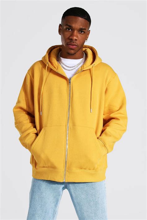 Oversized Zip Through Hoodie Boohoo