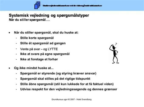 Ppt Systemisk Vejledning Og Sp Rgsm Lstyper N R Du Stiller Sp Rgsm L