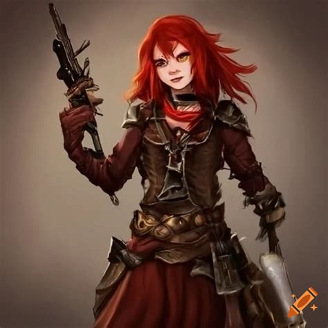 Red Haired Female Demon Hunter With Guns On Craiyon