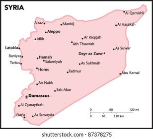 Syria Country Map Stock Vector Royalty Free 87378275 Shutterstock