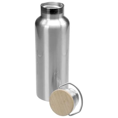 Garrafa A O Inox T Rmica Tampa Bambu Ml