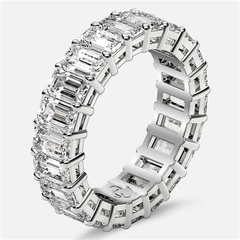 Emerald Cut Diamond Eternity Band, Emerald Eternity Ring - Eternity Us