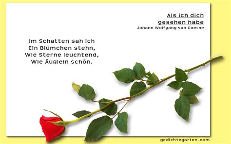 Johann Wolfgang Von Goethe Im Schatten Sah Ich Gedichte Garten