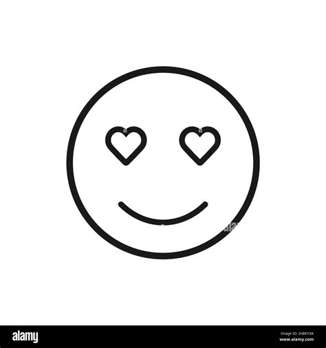 Smiling Face With Heart-Eyes emoji line icon. linear style sign for ...