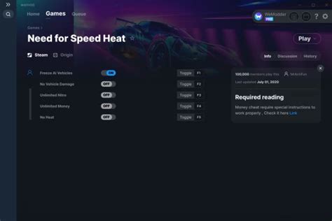 Need for Speed Heat Cheats and Trainers for PC - WeMod