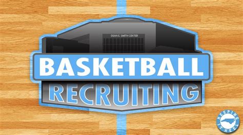 a basketball logo with the words basketball recruting in blue on a ...