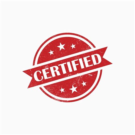 Sello De Goma Certificado Vector Premium