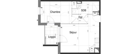 Plan appartement T2 de 40 13 m² neuf à Jassans Riottier résidence