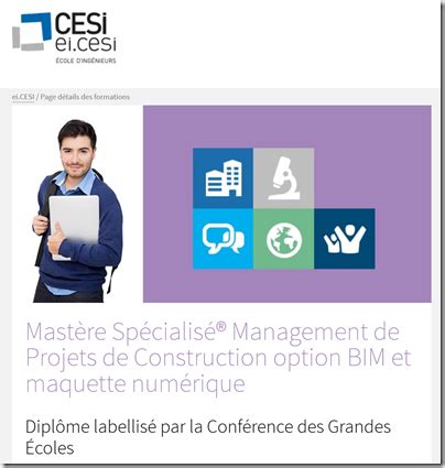 Un Mastère Spécialisé Management de Projets de Construction option BIM