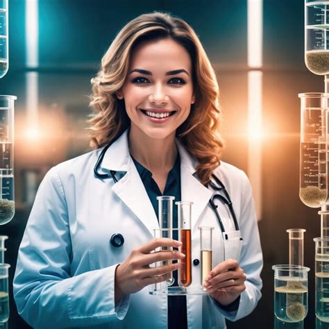 Premium Photo Woman Scientist In Lab Coat Laboratory With Test Tubes Digital Collage