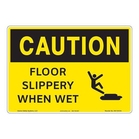 Caution Slippery When Wet Sign Os1181ch Sign