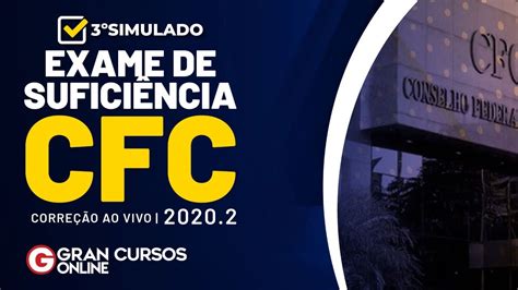 Simulado Exame De Sufici Ncia Cfc Corre O Ao Vivo Youtube