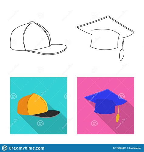 Isolated Object Of Headgear And Cap Symbol Set Of Headgear And