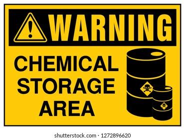 Safety Signs Chemical Storage Area Warning Stock Vector (Royalty Free ...