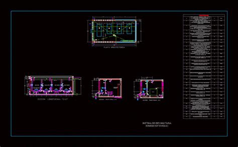 Sistema De Red De Drenaje Tanque De Bombeo En Autocad Librería Cad