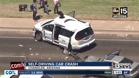 Self Driving Car Crashes In Arizona Youtube