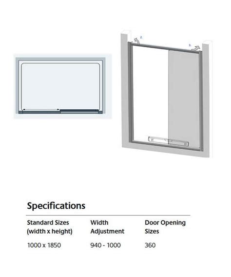 Lakes Classic Semi Frameless Slider Door W 1000 X H 1850mm