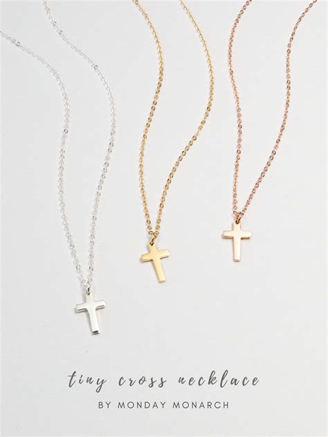 Gold Cross Necklace Silver Cross Necklace Women Big Small Etsy Gold