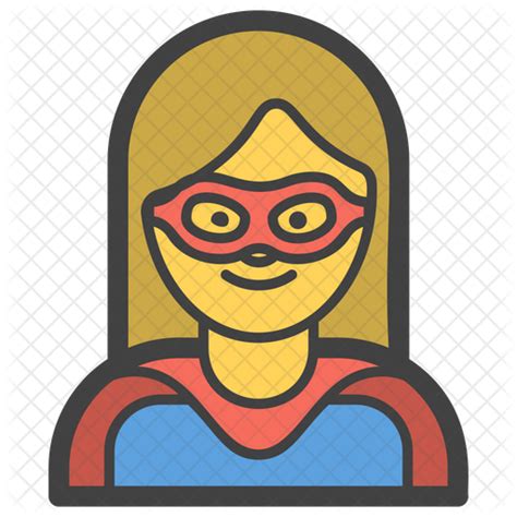 Superwoman Icon Download In Colored Outline Style