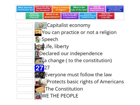 Principles of American Democracy - Match up