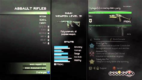 Call Of Duty Modern Warfare 3 Primary Weapon Menu Gameplay Video