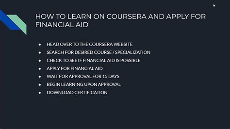 How To Apply For Financial Aid On Coursera Youtube