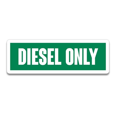 Diesel Fuel Only Sticker Decal Danger Warning Explosive Hazard - Rotten ...