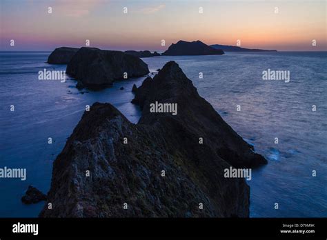 Sunset viewed from Inspiration Point on East Anacapa Island, Channel Islands National Park ...