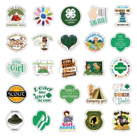 Girl Scout Stickers 50-Pack Cookie Aesthetic Wholesale sticker supplier