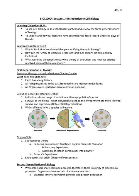 Lecture Introduction To Cell Biology Biol Lecture