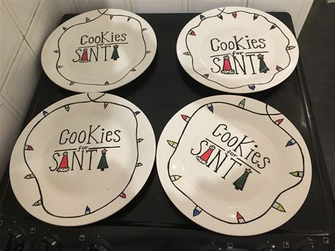 Santa Cookie Plates Cookies For Santa Plate Christmas Cookies Barware