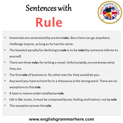 Sentences With Rule Rule In A Sentence In English Sentences For Rule