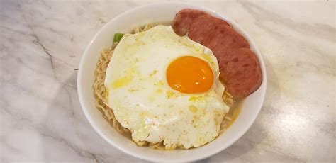 Homemade Ramen With Spam And A Fried Egg Food