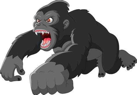 Premium Vector | Cartoon big gorilla was angry