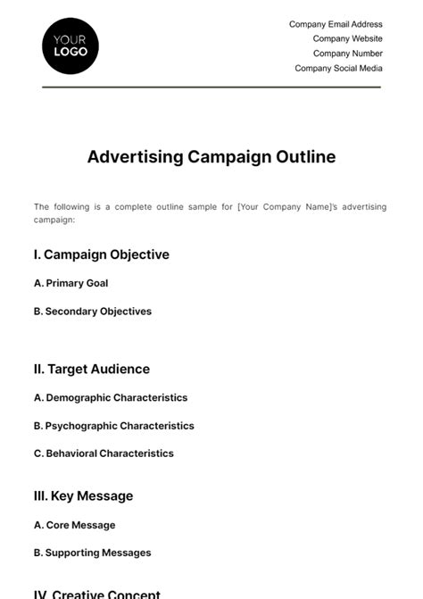 Advertising Campaign Strategy & Planning Templates - Edit Online ...