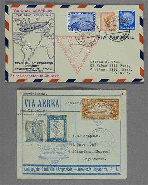 Bid Now Airship Graf Zeppelin Postal Covers January