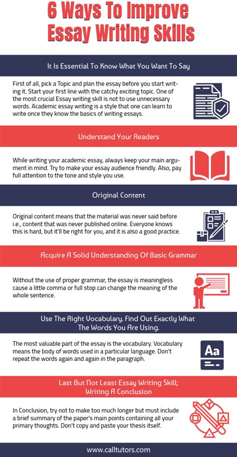 Infographic 6 Skills To Improve Your Essay Writing Infographic Tv