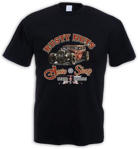 Hot Rod T Shirt Rusty Nuts US Car Rockabilly Custom Vintage Amazon Co