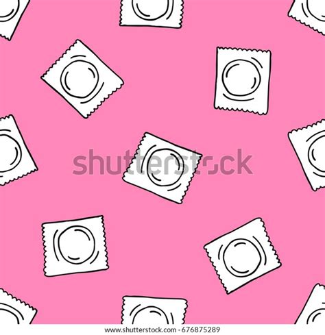 Condom Seamless Doodle Pattern Stock Vector Royalty Free 676875289