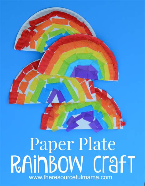 Paper Plate Rainbow Craft The Resourceful Mama