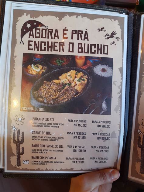 Menu Em Restaurante Encontro Nordestino Copacabana Rio De Janeiro