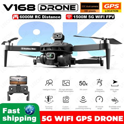 V168 Max Pro Drone 8k Esc Hd Camera 5g Wifi Fpv Brushless Power Rc Gps